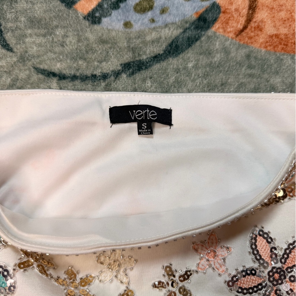 Floral Sequin Mini Skirt Y2K - Picture 2 of 6